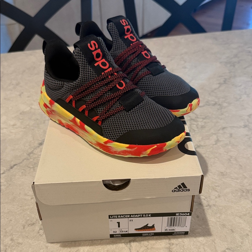 Adidas Kids Lite Racer Adapt 5.0 - Black and Yellow